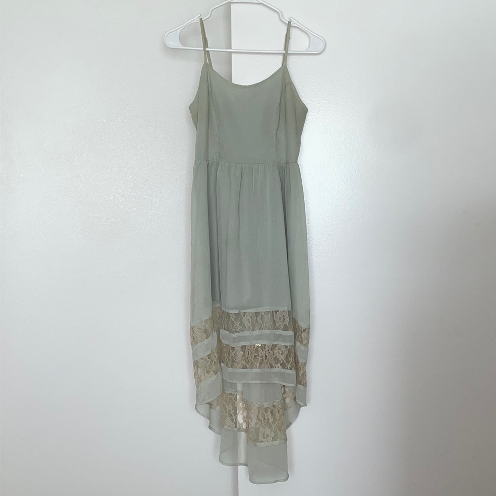 Band of Gypsies Mint Green Lace accents High Low Dress - Picture 3 of 6